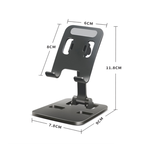 Adjustable universal mobile phone holder made of high-quality aluminum - Black