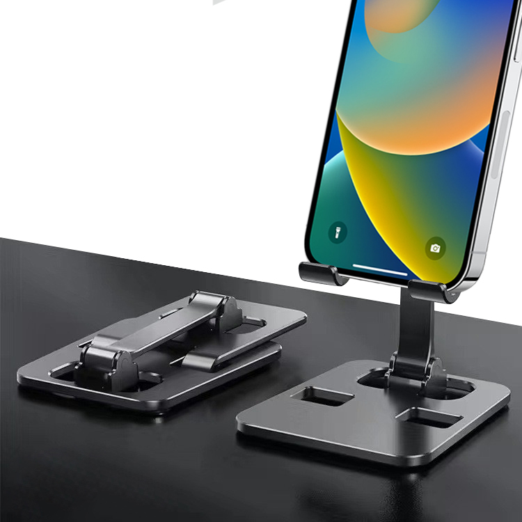 Adjustable universal mobile phone holder made of high-quality aluminum - Black