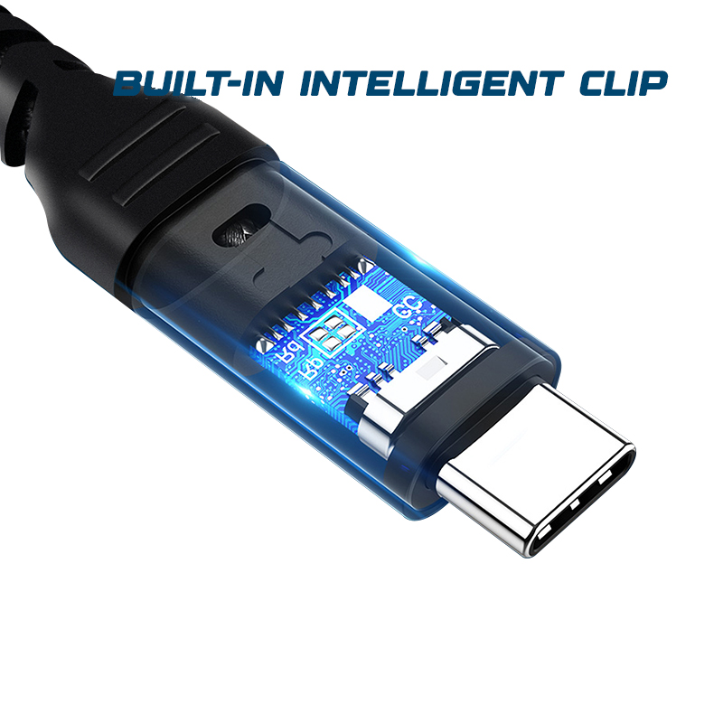 60W Reinforced Nylon USB-C to USB-C Cable - 2M Black