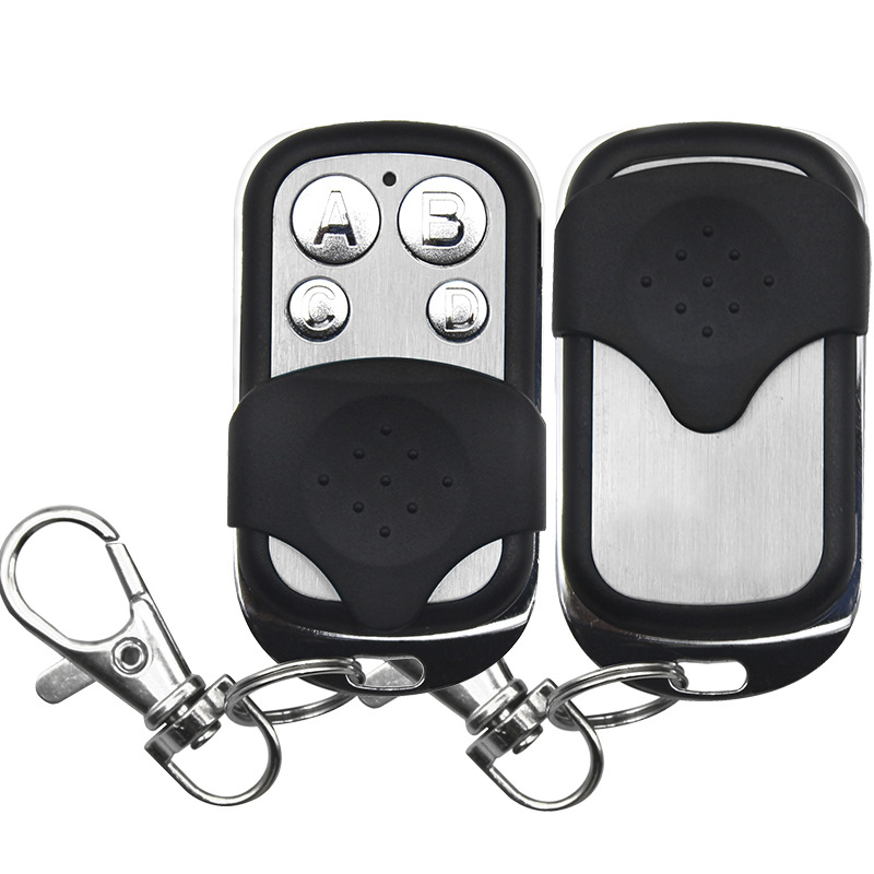 Universal wireless remote control for garage doors with 4 transmitter buttons