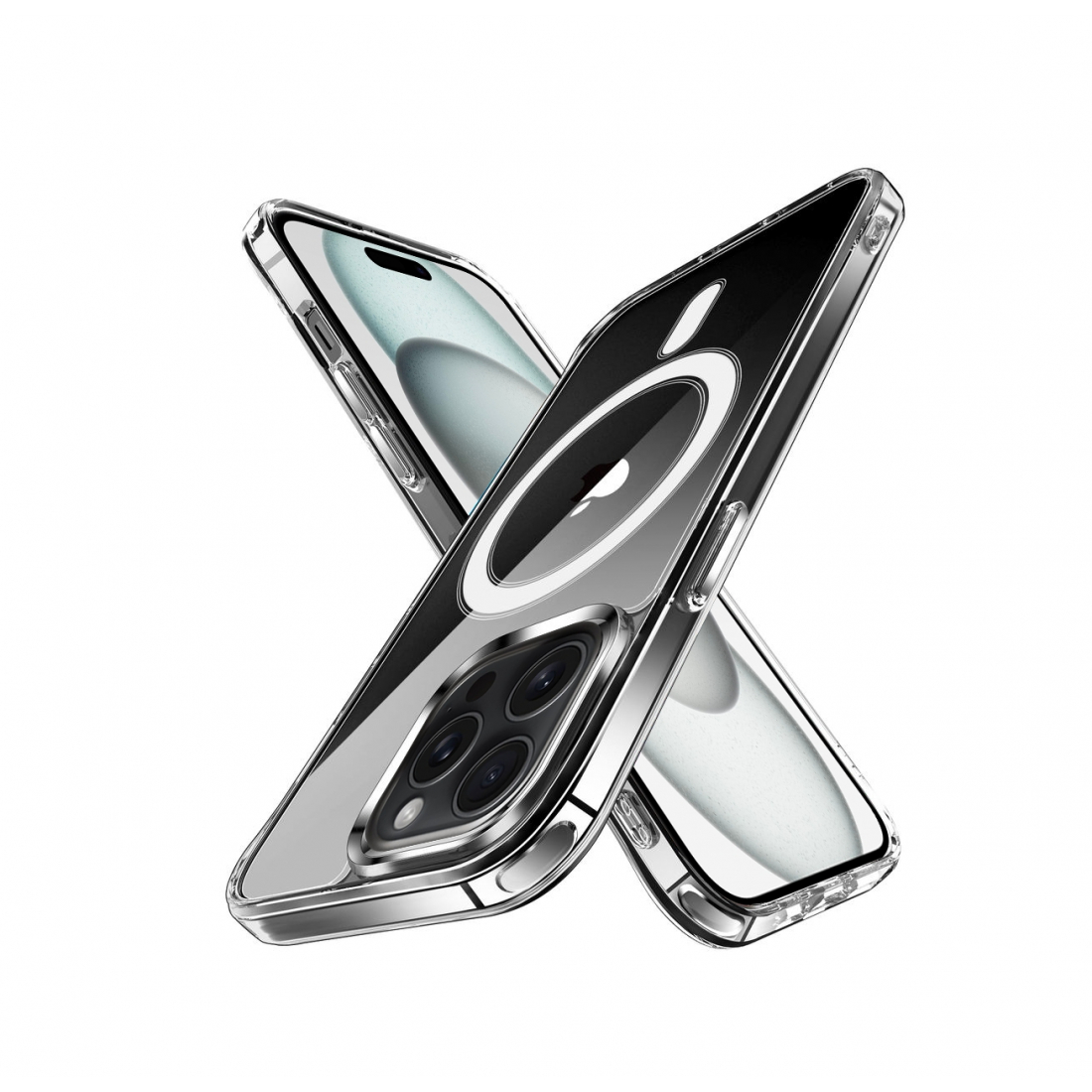 5-in-1-Set für iPhone 15 Pro Max: MagSafe Magnethülle

Transparente Hülle + 2 Kameraabdeckungen

2 Displayschutzfolien aus gehä