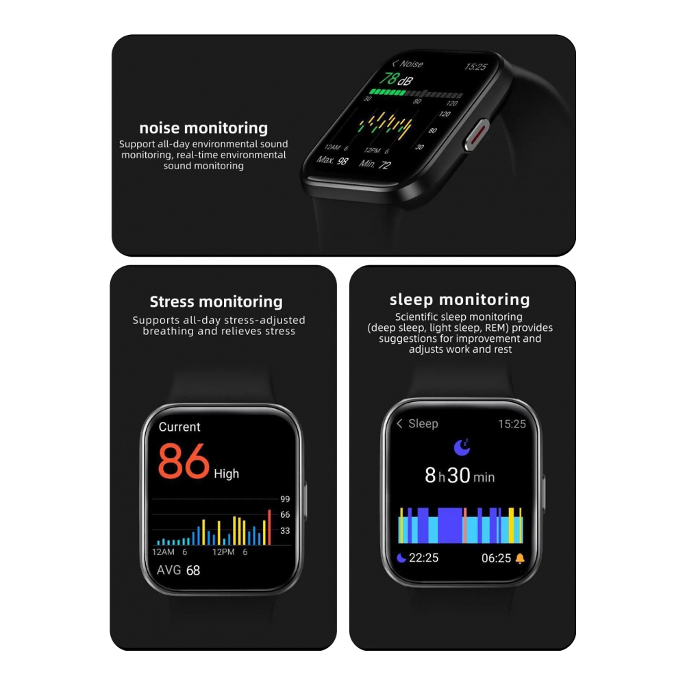 Montre intelligente Bluetooth avec caractéristiques sport fitness