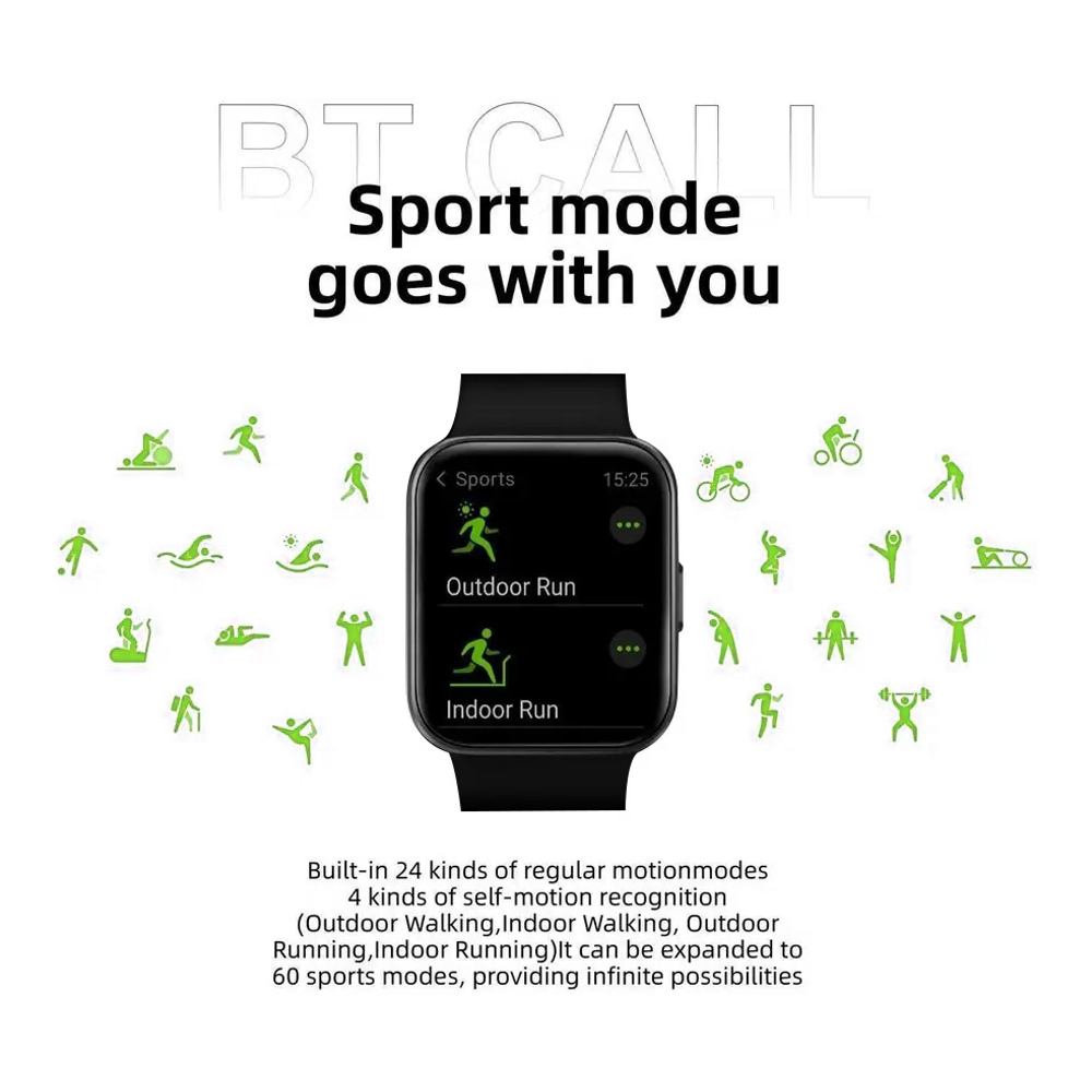 Montre intelligente Bluetooth avec caractéristiques sport fitness