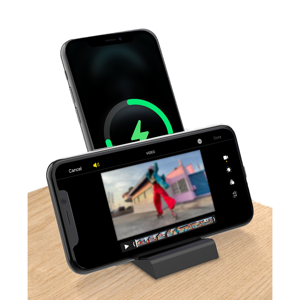 Support de charge sans fil Qi 2 en 1 détachable et flexible