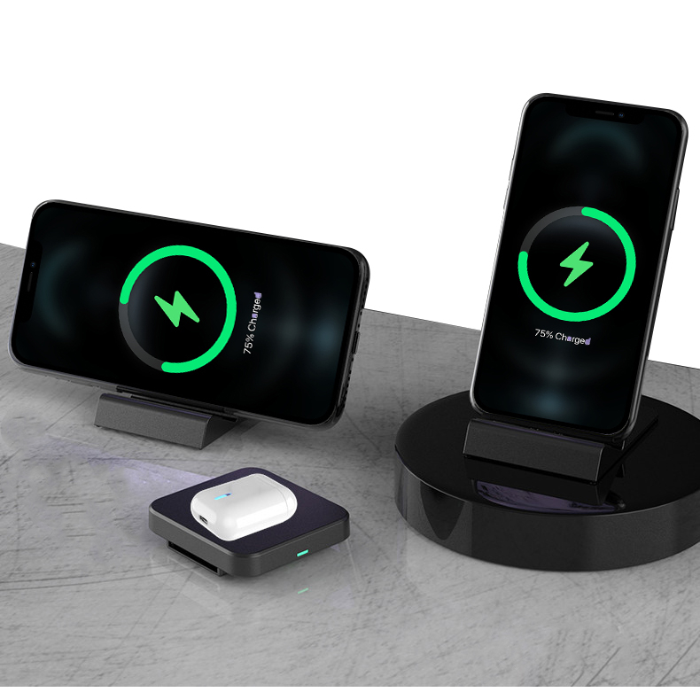 Support de charge sans fil Qi 2 en 1 détachable et flexible