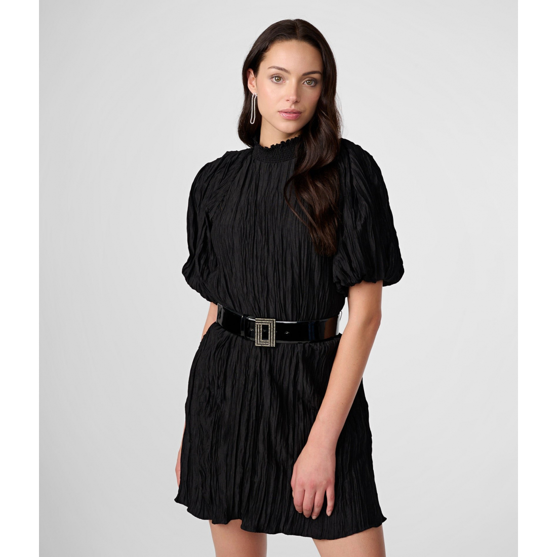 Women's 'Metallic Puff Sleeve' Mini Dress