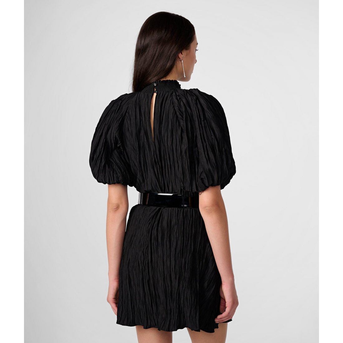 Women's 'Metallic Puff Sleeve' Mini Dress