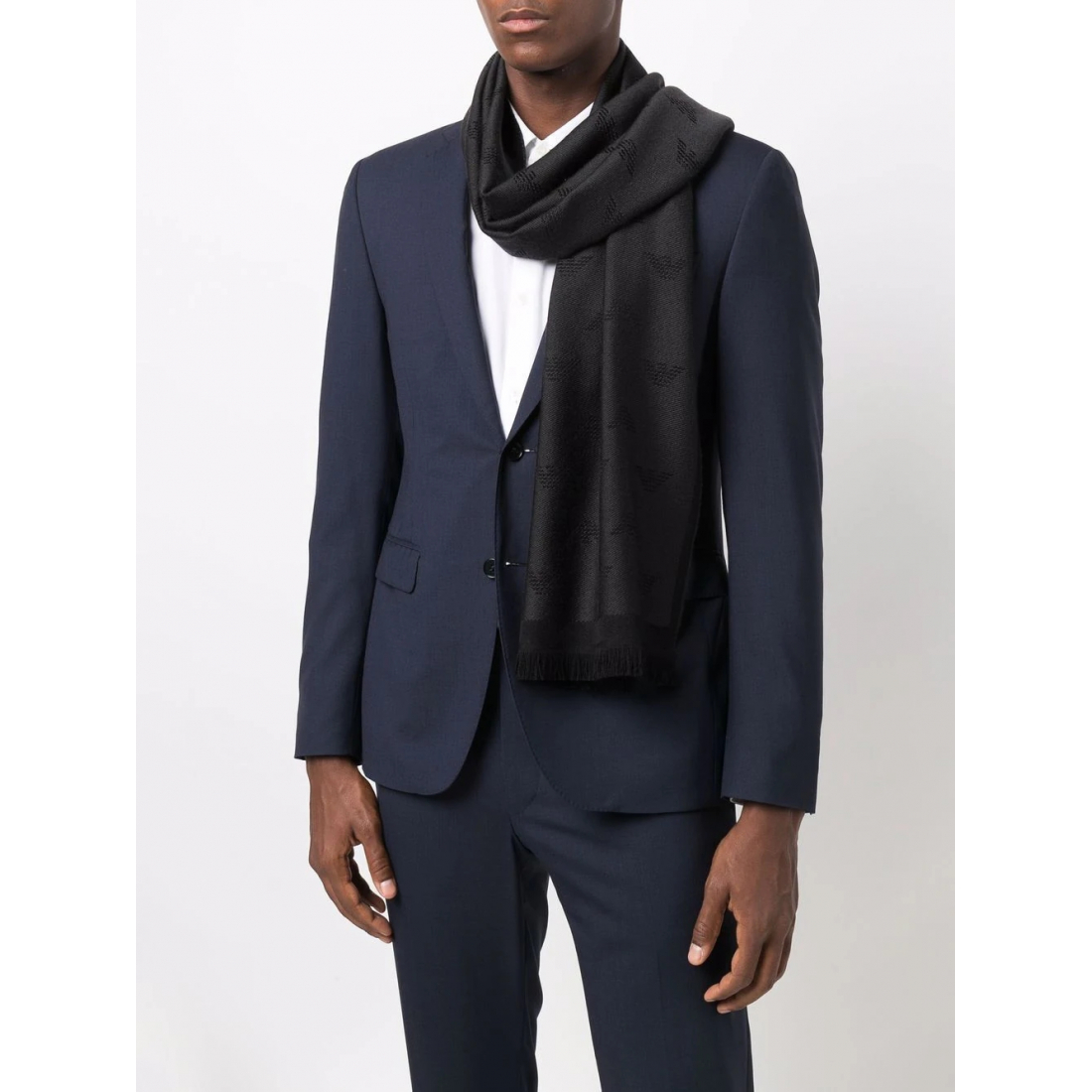 'Logo Embroidered' Wollschal für Herren