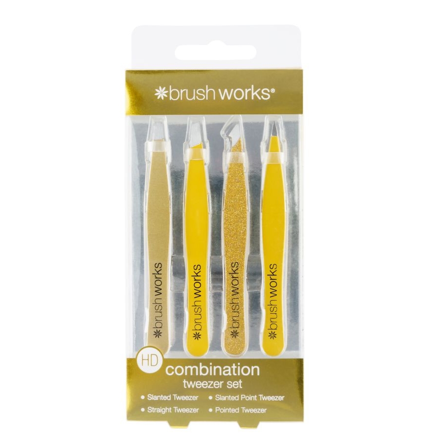 Set de pinces à épiler combinées HD - Or