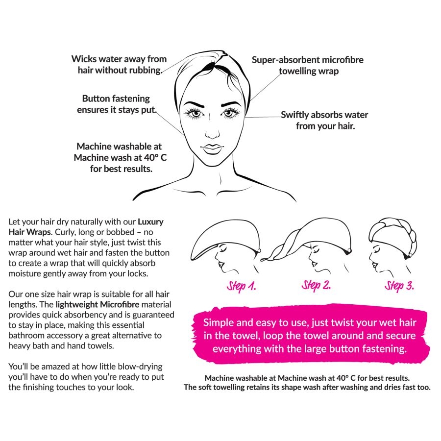 Serviette à cheveux enveloppe Duo