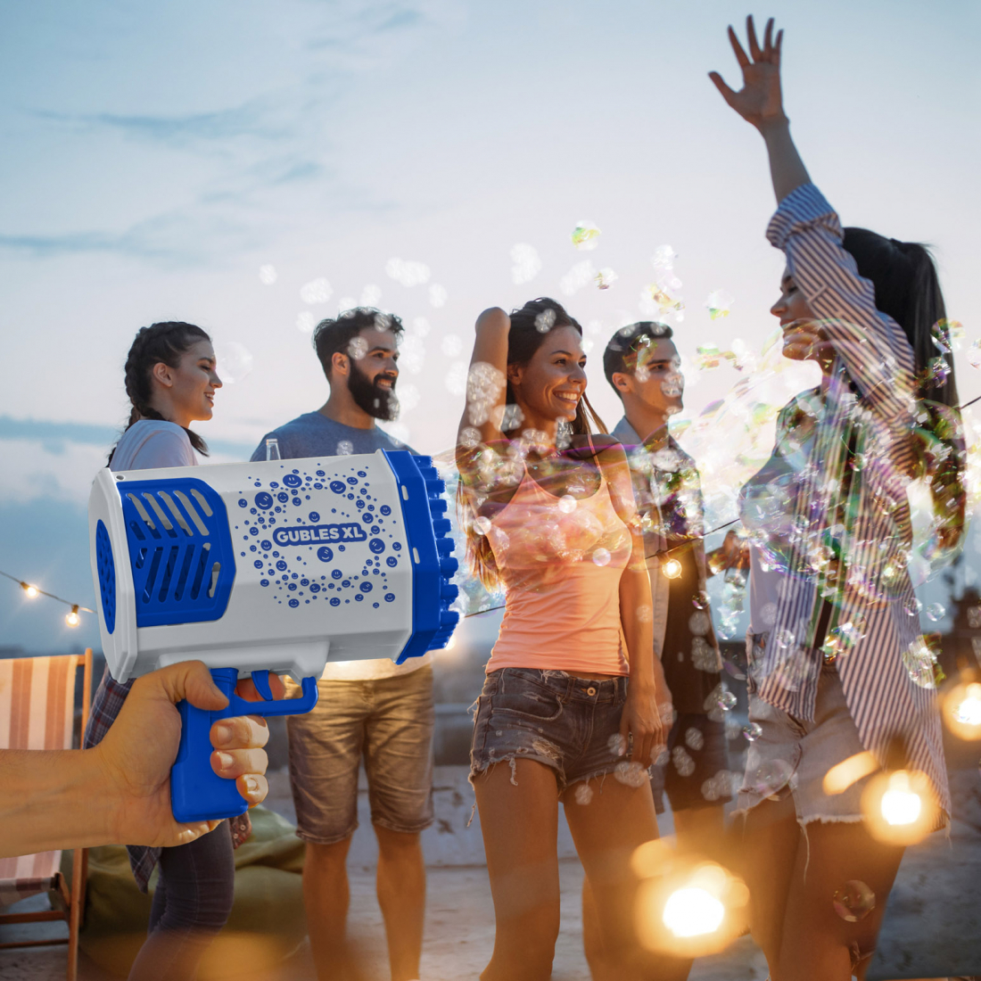 Riesige Blasenpistole