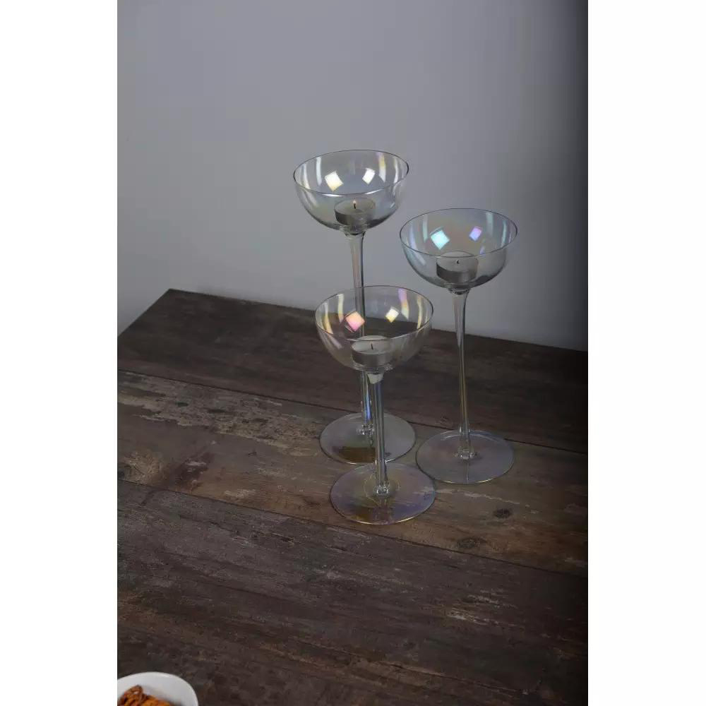 Mother-Of-Pearl Candle Holders - Set Of 3
