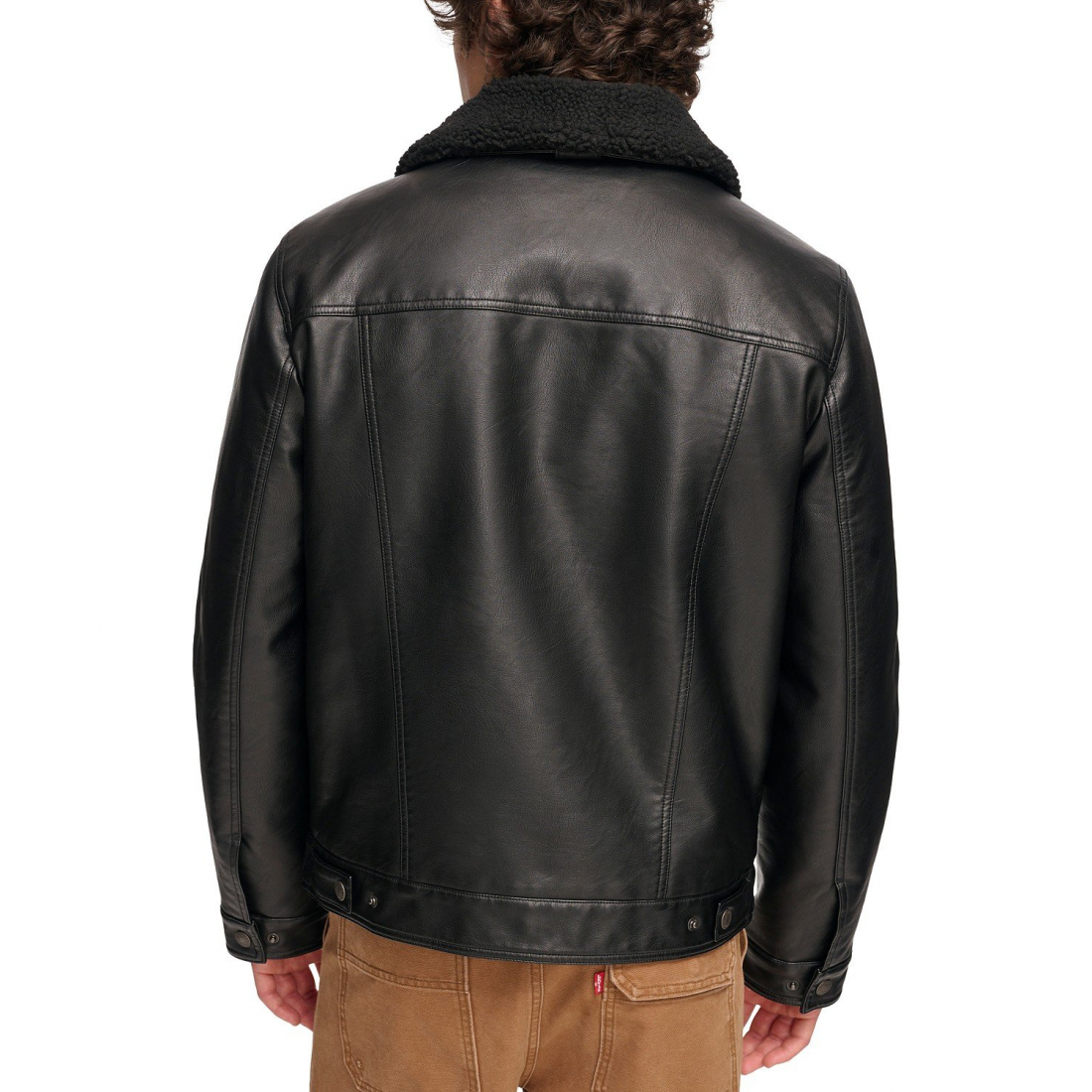 Veste 'Sherpa-Trim Faux-Leather' pour Hommes