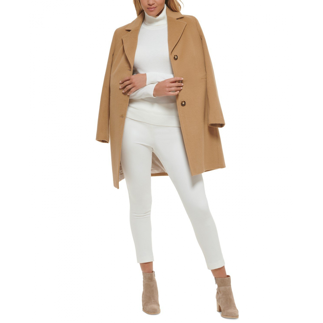 Women's 'Single-Breasted Wool Blend Coat' Coat
