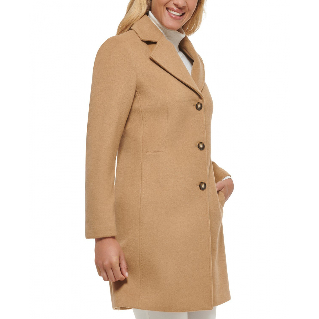 Women's 'Single-Breasted Wool Blend Coat' Coat