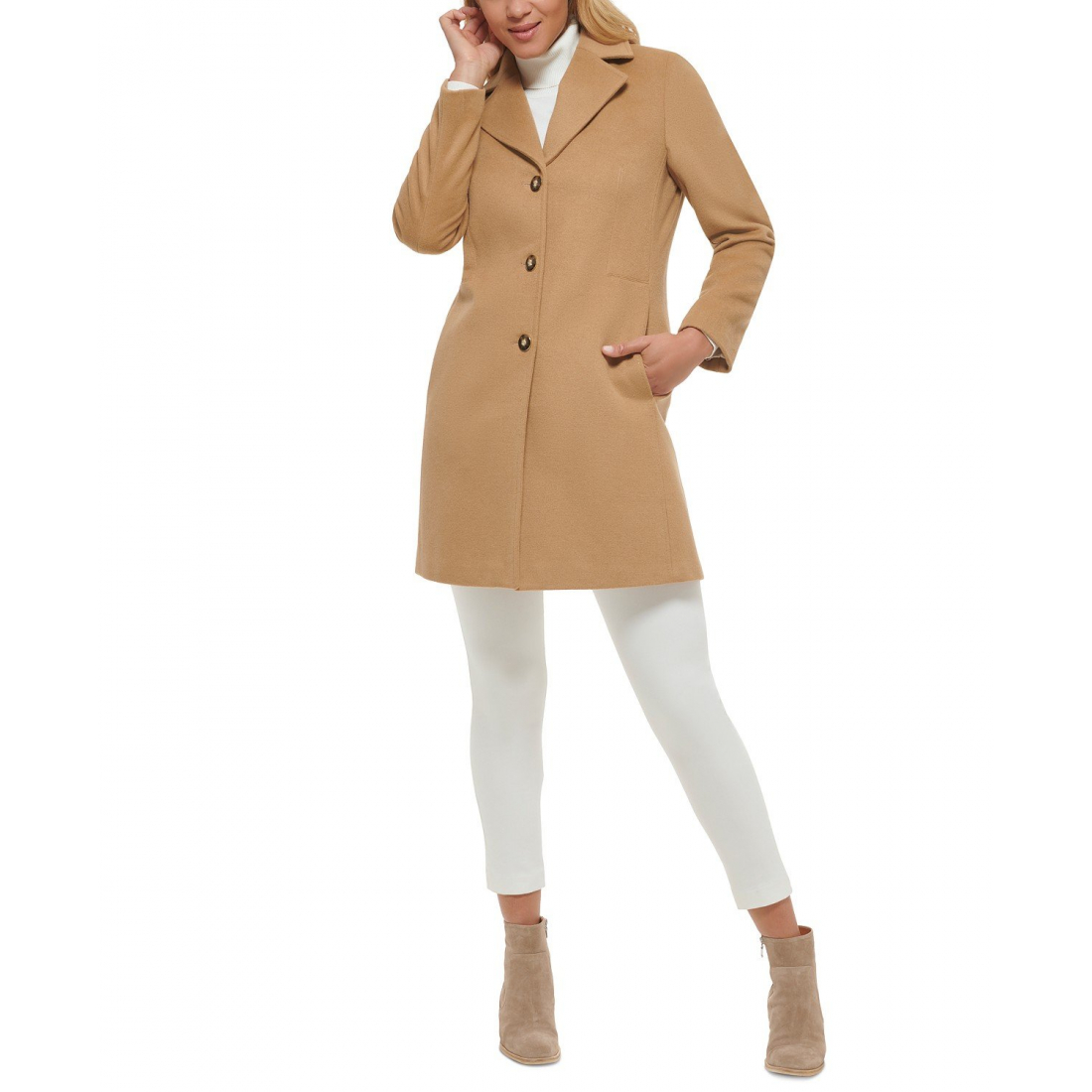 Women's 'Single-Breasted Wool Blend Coat' Coat