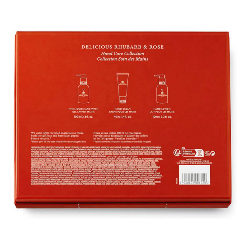 'Delicious Rhubarb & Rose' Hand Care Set - 3 Pieces