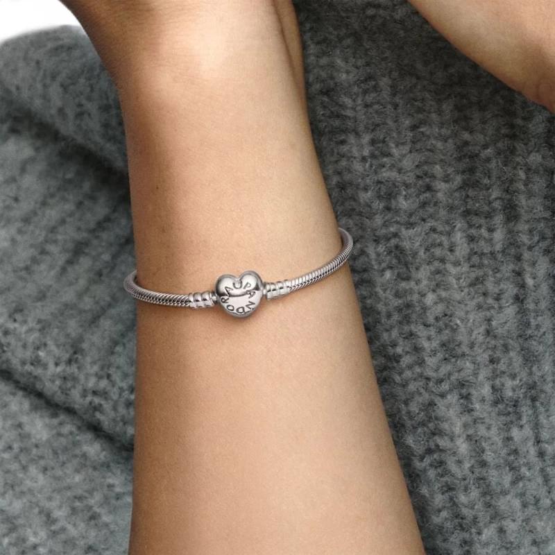 Women's 'Heart Clasp Snake' Bracelet