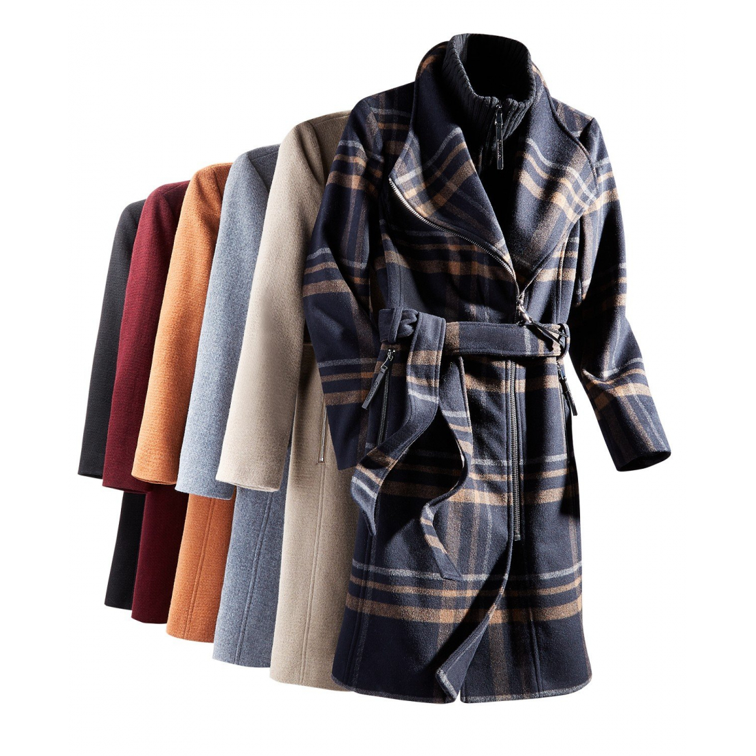 Women's 'Wool Blend Wrap' Belted Coat