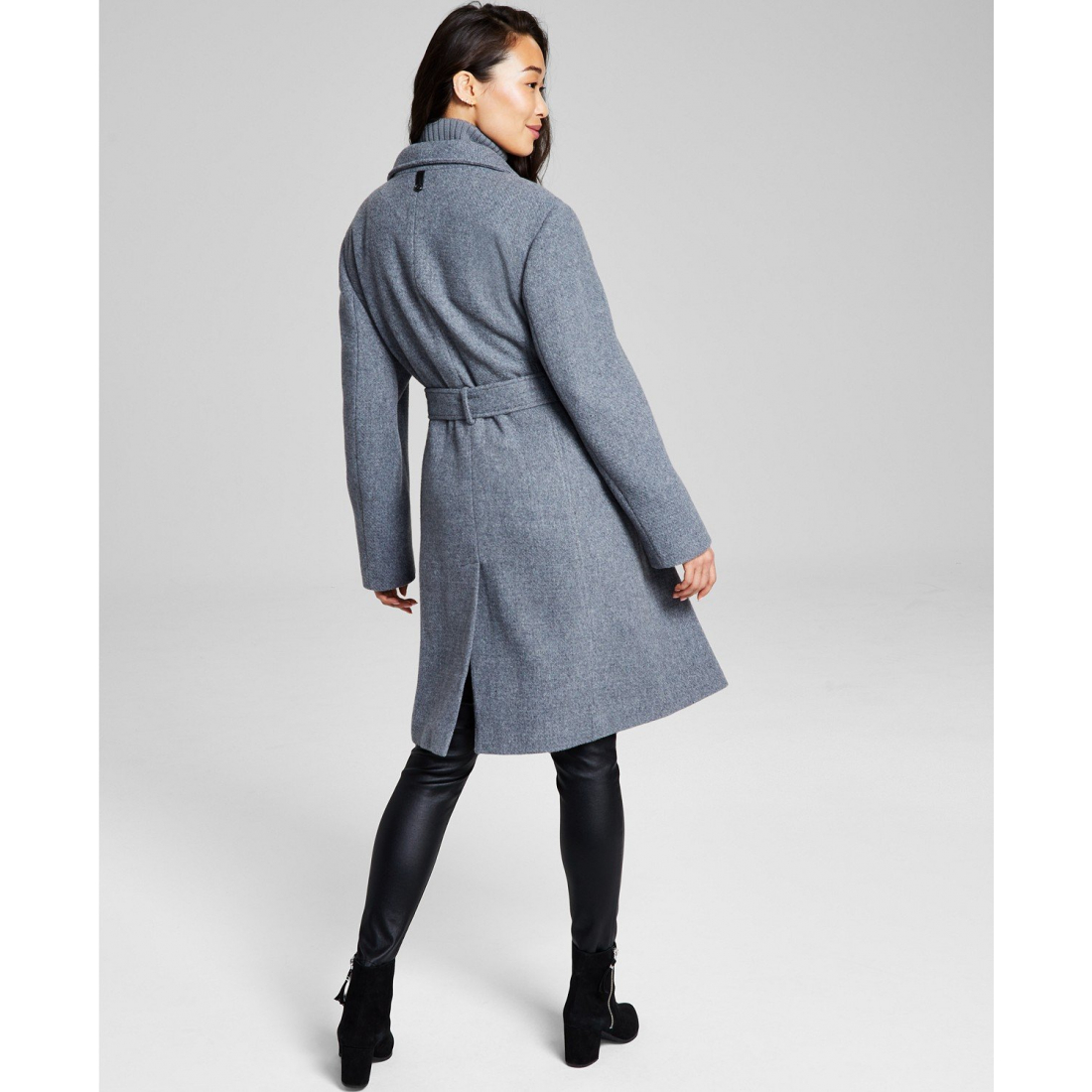 Women's 'Wool Blend Wrap' Belted Coat