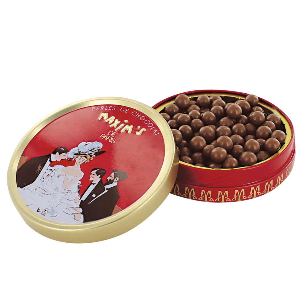 Round Metal Box | Milk Chocolate Pearls