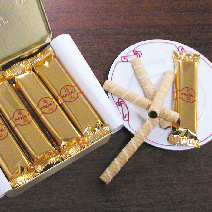 Boite Métal | 16 Flûtes Feuilletées Chocolat Noisettes