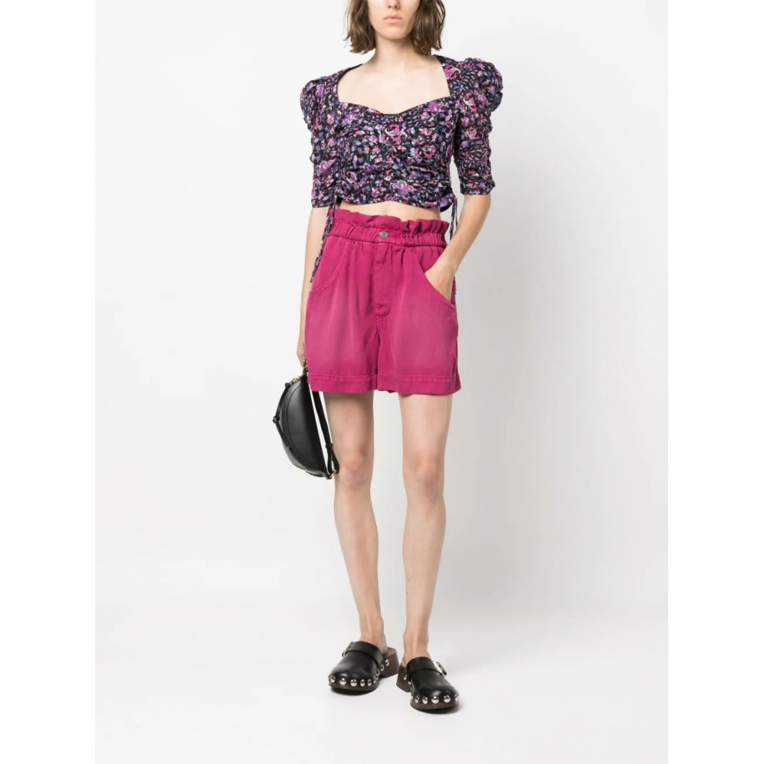 Blouse à manches courtes 'Abstract Ruched' pour Femmes