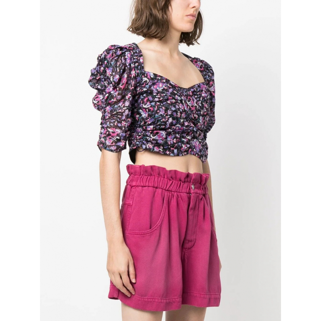 Blouse à manches courtes 'Abstract Ruched' pour Femmes