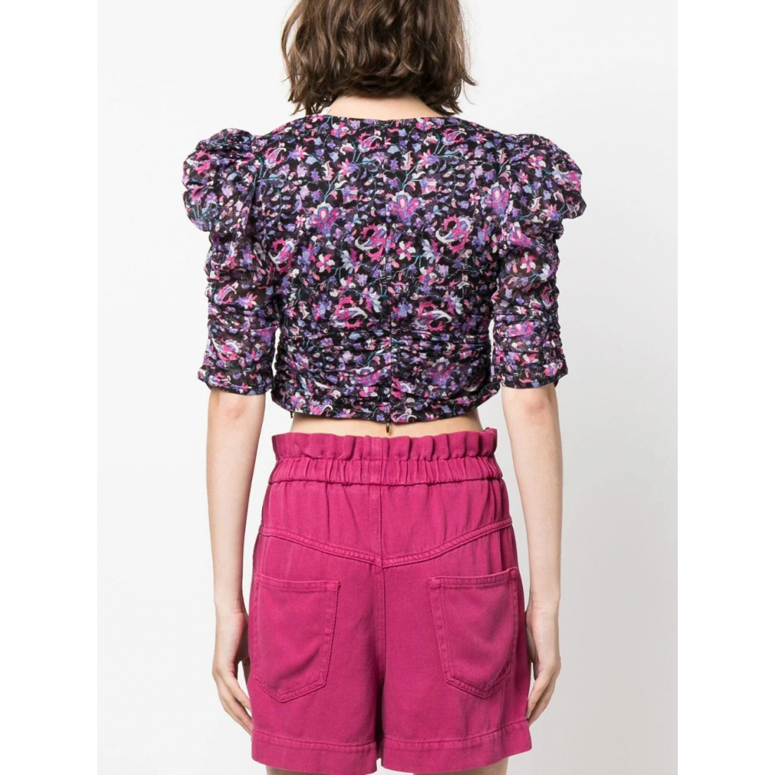 Blouse à manches courtes 'Abstract Ruched' pour Femmes