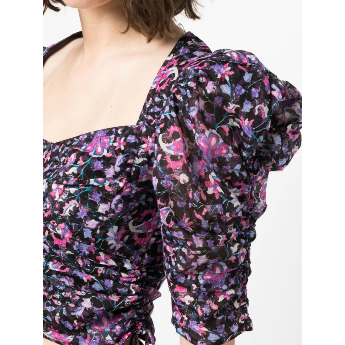 Blouse à manches courtes 'Abstract Ruched' pour Femmes