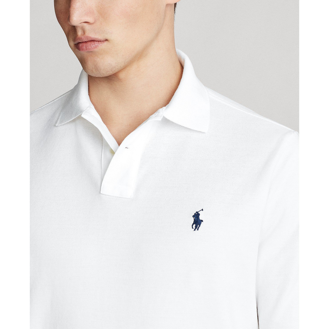 'Classic Fit Long Sleeve Mesh Polo' pour Hommes