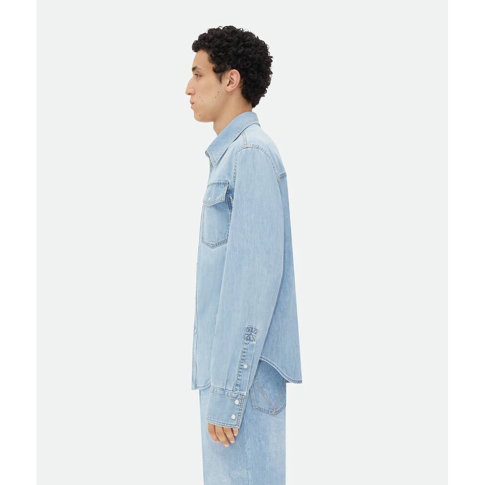 'Light Bleached' Denim-Hemd für Herren
