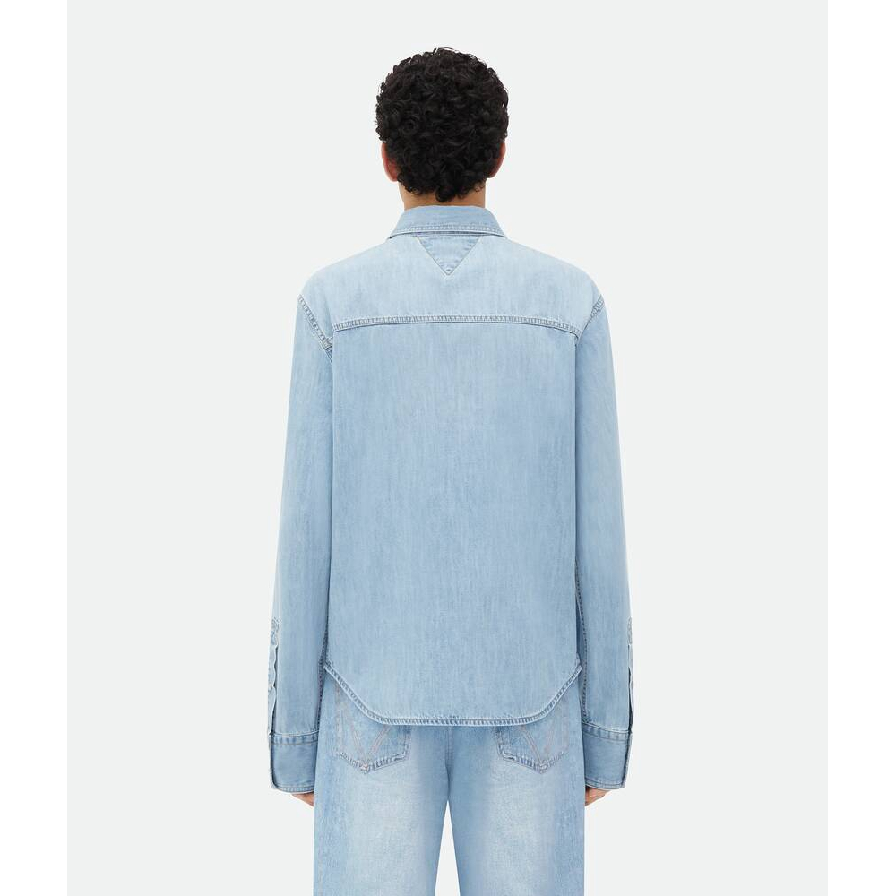 'Light Bleached' Denim-Hemd für Herren