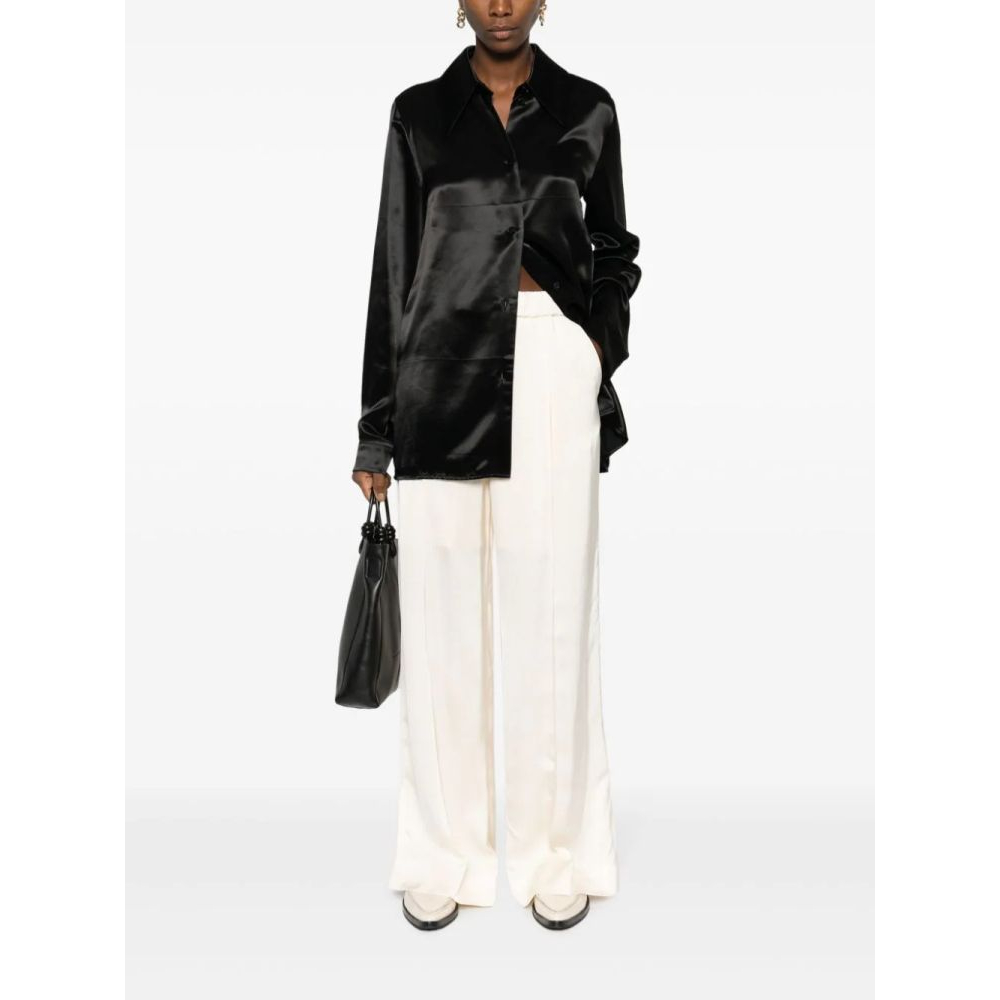 Women's 'Pressed-Crease Elasticated-Waist Flared' Trousers