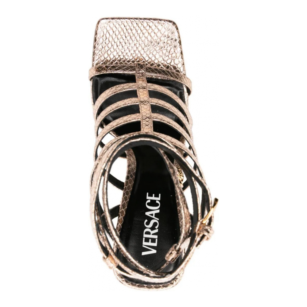 Women's 'Medusa-Embellished Caged' High Heel Sandals