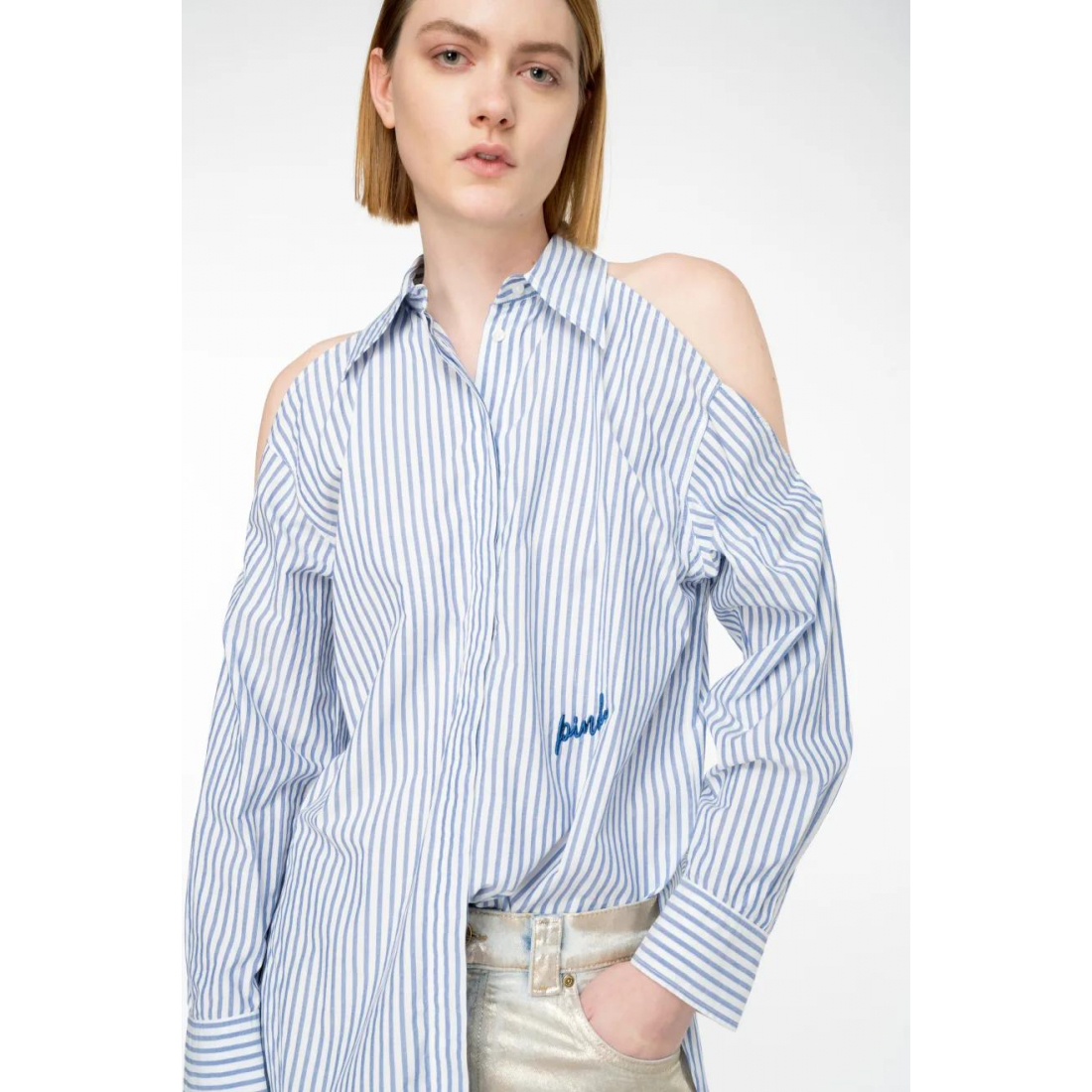 Women's 'Logo Embroidered Striped' Shirt