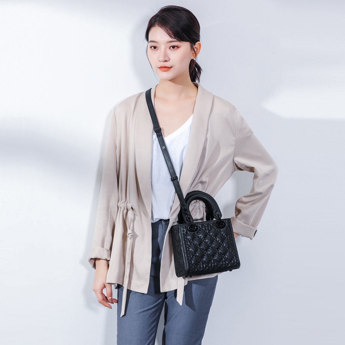 Leather Top Handle Bag