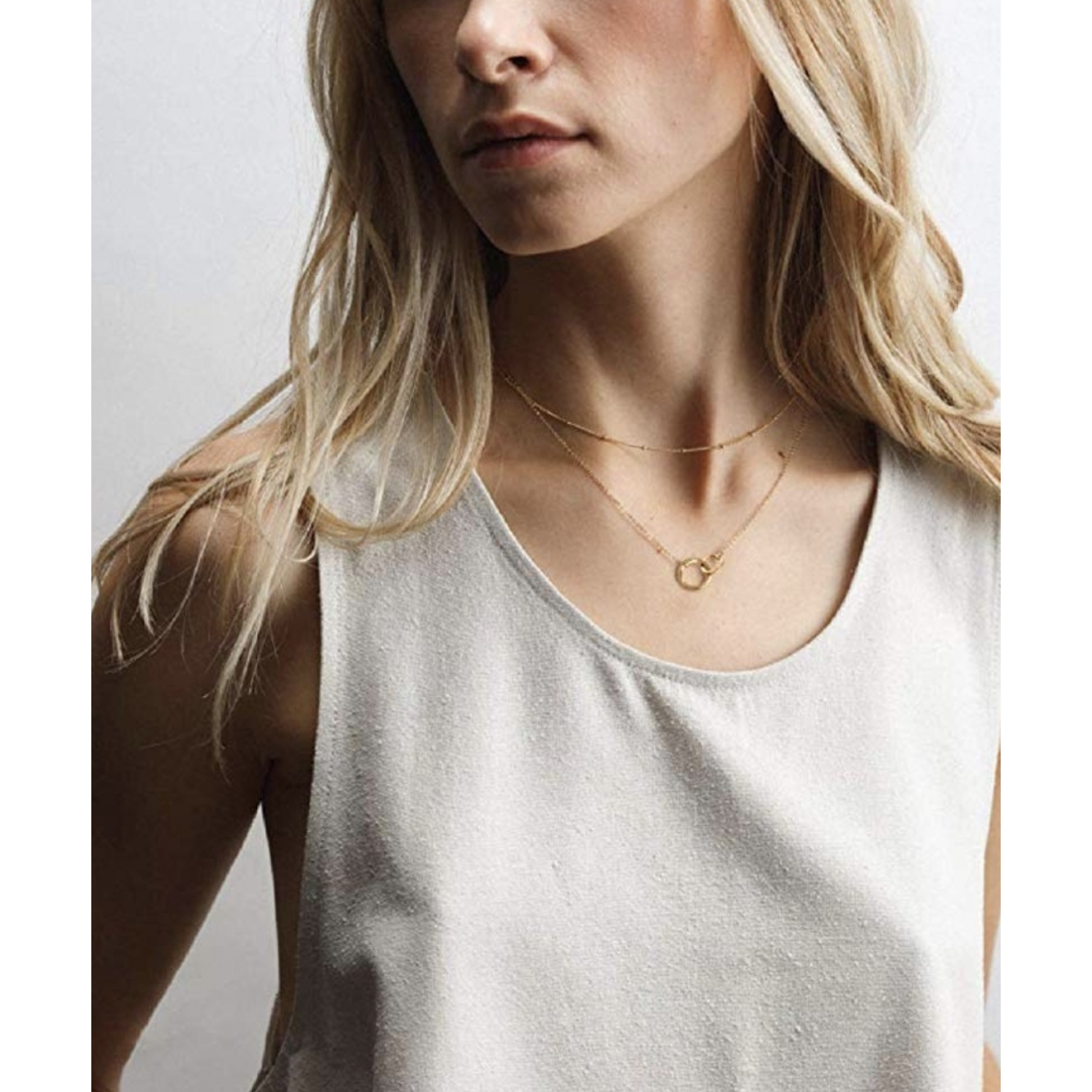Collier 'Double Ring Layer' pour Femmes