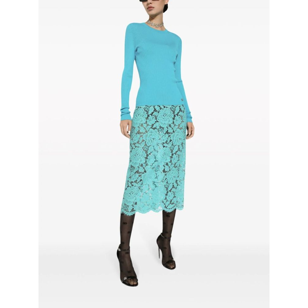 Jupe Midi 'Floral-Lace' pour Femmes