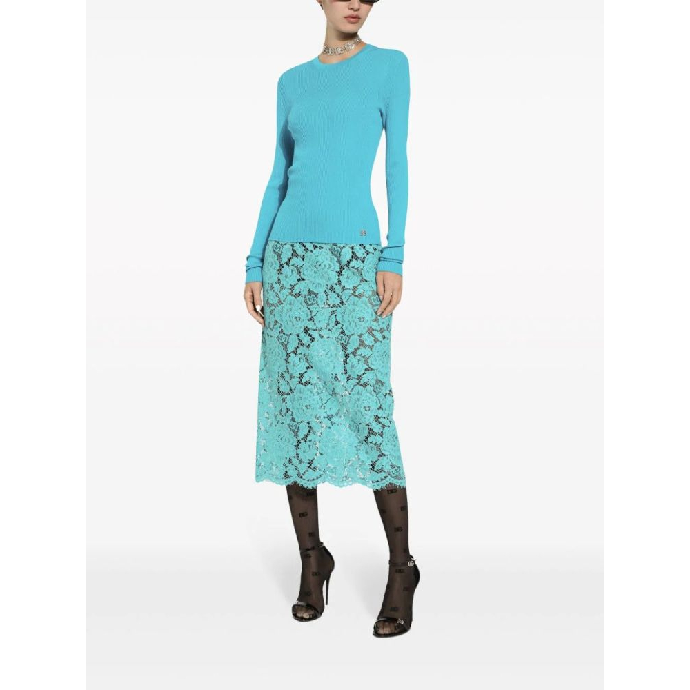 Jupe Midi 'Floral-Lace' pour Femmes