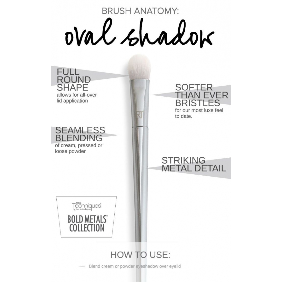 Pinceau fard à paupières 'Bold Metals Collection' - 200 Oval