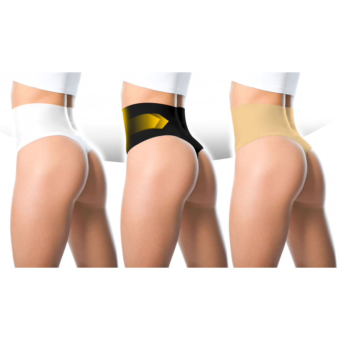 Tanga à taille haute pour Femmes - 3 Pièces