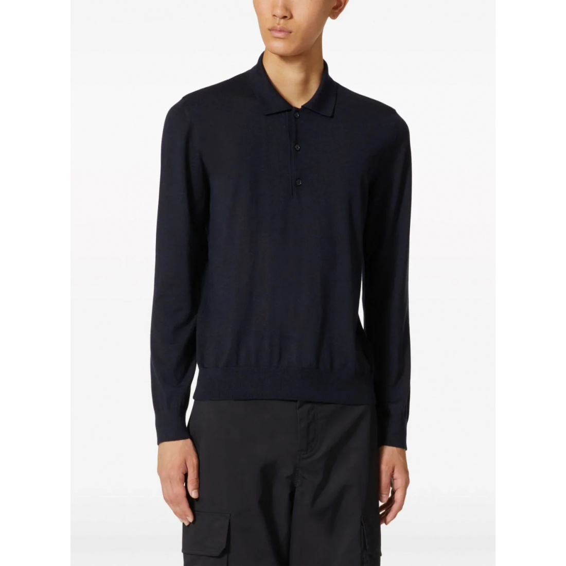 Men's 'VLogo Signature Embroidered' Long-Sleeve Polo Shirt