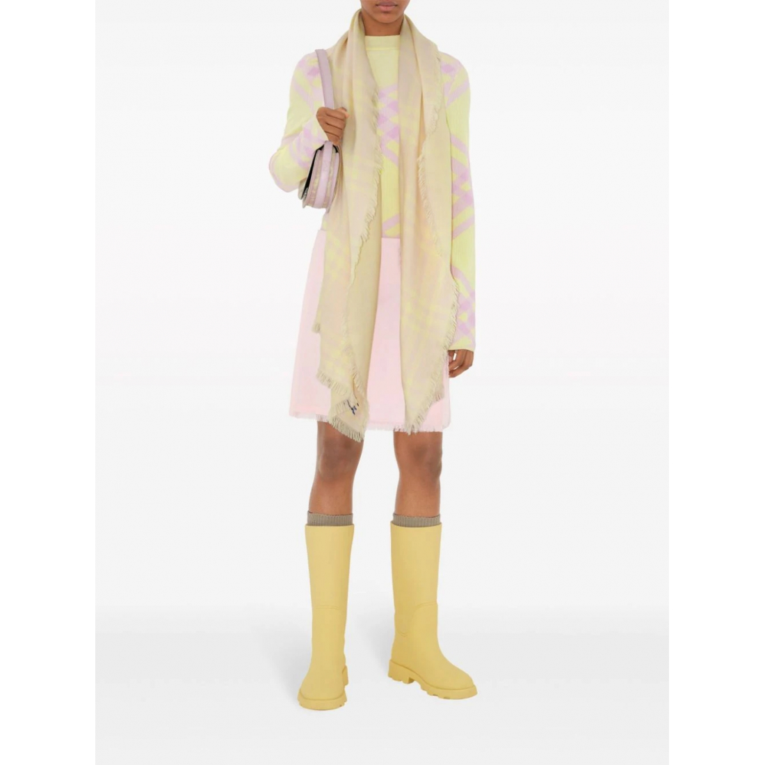 Écharpe en laine 'Checked Reversible' pour Femmes