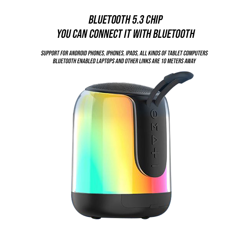 5-Watt-Bluetooth-Lautsprecher mit Dual-Pairing, kraftvollem Bass, Stereoklang und blinkender LED-Beleuchtung