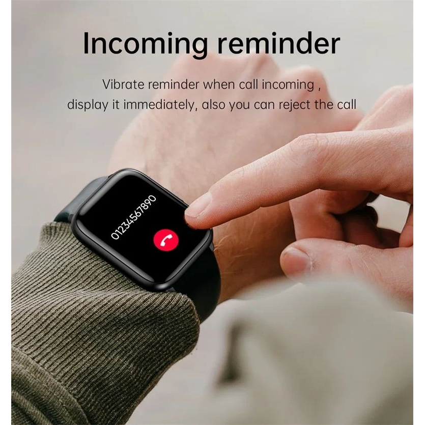 1,8-Zoll-Smartwatch – Schwarzes Silikon