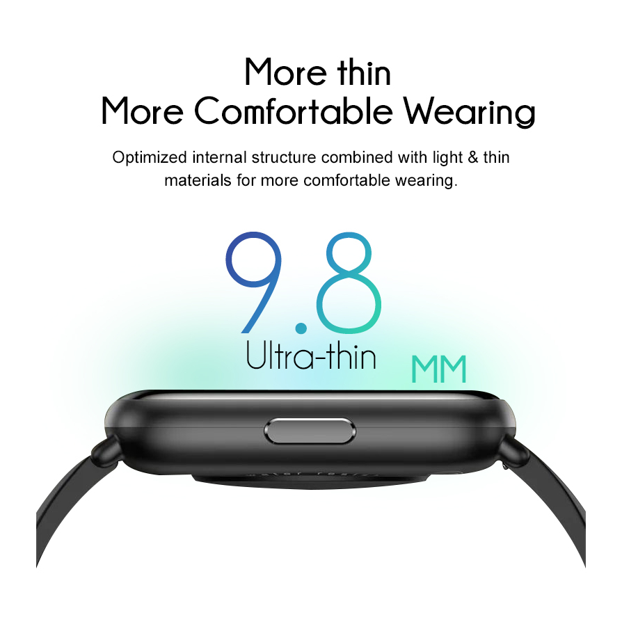 1,8-Zoll-Smartwatch – Schwarzes Silikon