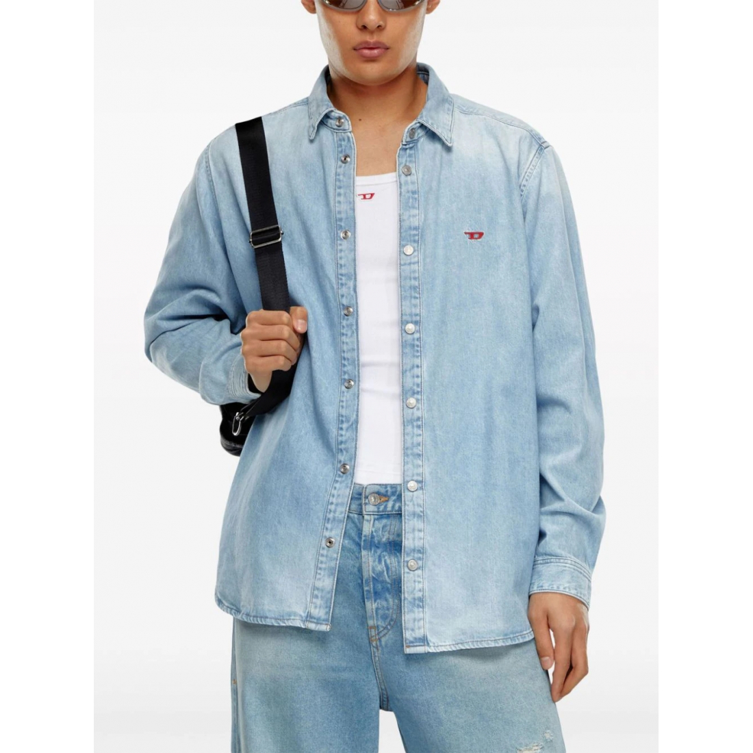 Chemise en Jean 'D-Simply Logo-Embroidered' pour Hommes