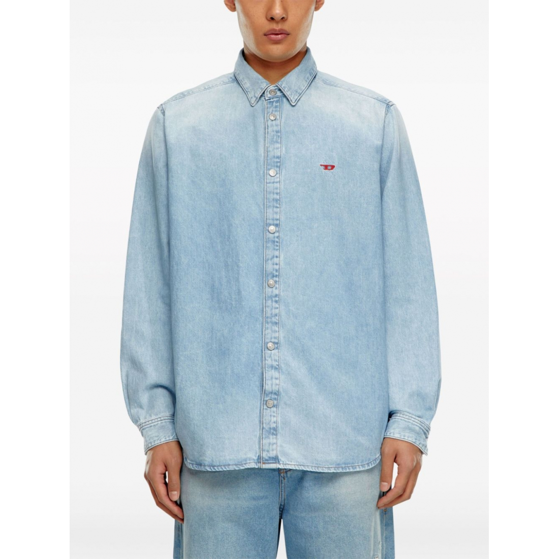 Chemise en Jean 'D-Simply Logo-Embroidered' pour Hommes
