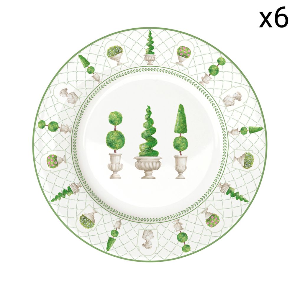 Set 6 Porcelain Side Plate Ø 19 cm Topiary
